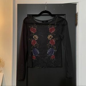 Blaxk Sheer Long Sleeve Top